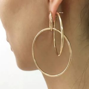 Layered Big Geometric Dangle Statement Earrings
